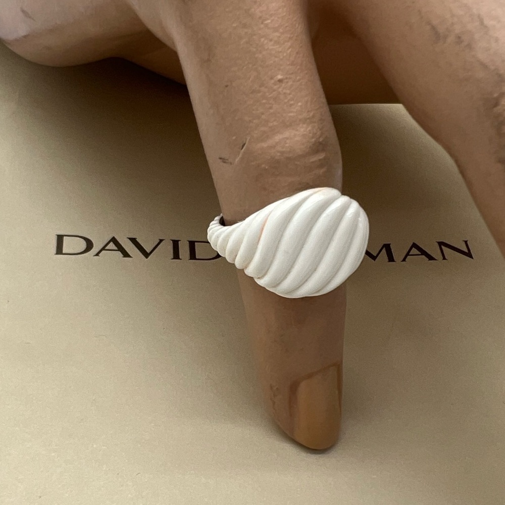 🔴Authentic DAVID YURMAN Sculpted Cable Enamel Pinky Ring🔴